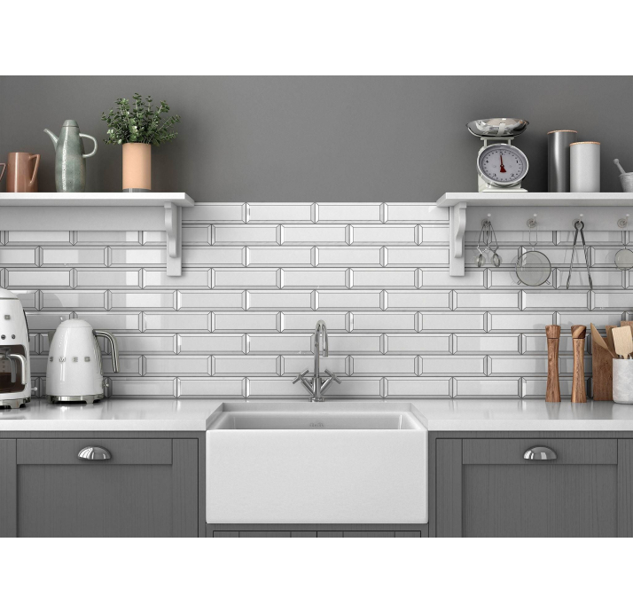 Керамическая плитка Frame WHITE 7,5X22,5X10 Поверхность: Глянцевая (NCR07850)