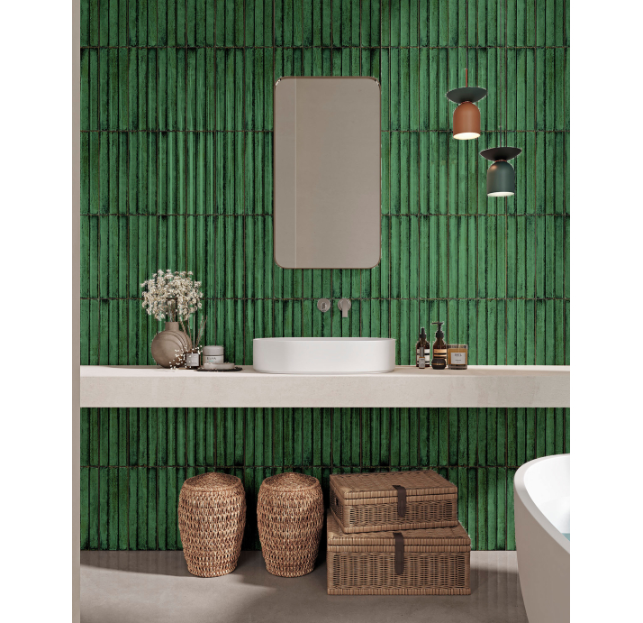 Керамическая плитка Delta Green 01 12X35X10 Поверхность: Глянцевая (NCR08077)