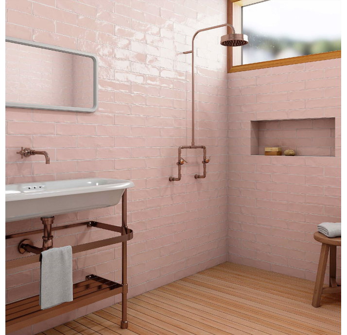 Керамическая плитка ASTON PINK 7,5X30X10 Поверхность: Глянцевая (NCR07814)