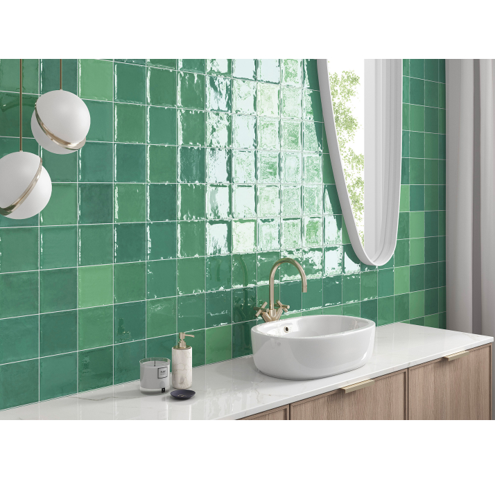 Керамогранит ZELLIGE GREEN 12X12X10 Поверхность: Глянцевая (NCR07951)