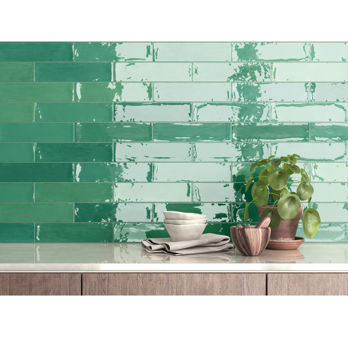 Керамогранит ZELLIGE GREEN 7X28X10 Поверхность: Глянцевая (NCR08015)