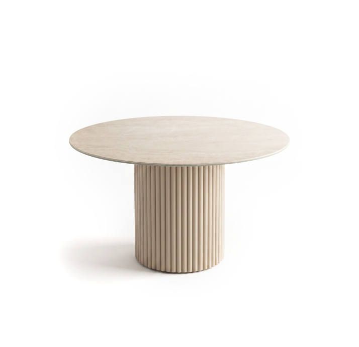 Стол обеденный SALVATORE DINING TABLE QGTT GOLD TRAVERTINE  120X120X75 СМ. (NRM06650)