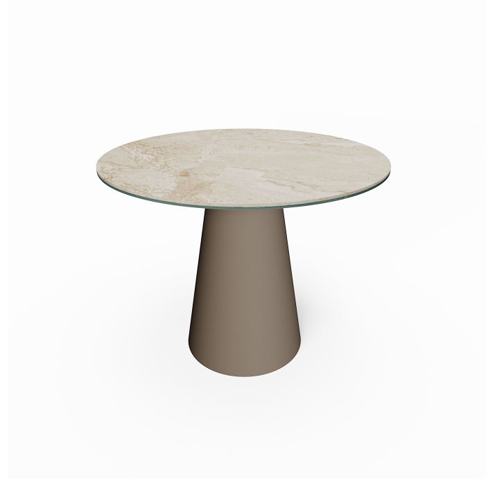 Стол приставной MUSHROOM SIDE TABLE QGTT GOLD TRAVERTINE 50X50X48 СМ. (NRM06717)
