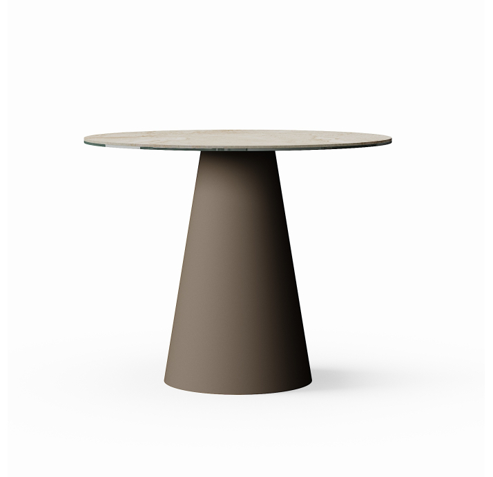 Стол приставной MUSHROOM SIDE TABLE QGTT GOLD TRAVERTINE 50X50X48 СМ. (NRM06717)