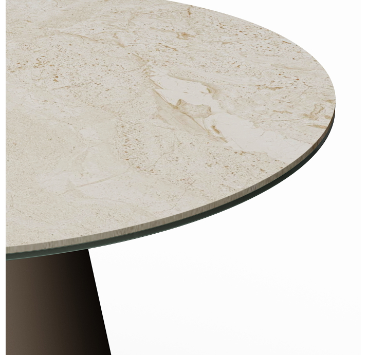 Стол приставной MUSHROOM SIDE TABLE QGTT GOLD TRAVERTINE 50X50X48 СМ. (NRM06717)