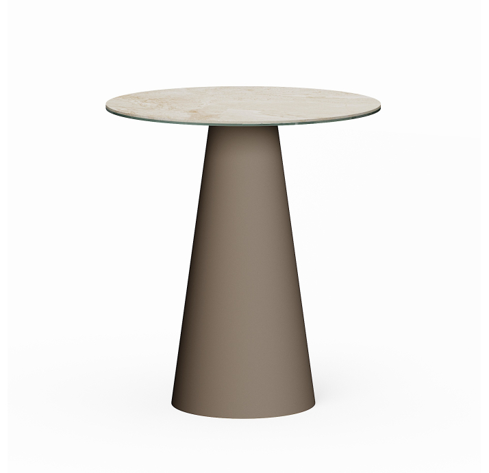 Стол приставной MUSHROOM SIDE TABLE QGTT GOLD TRAVERTINE 50X50X58 СМ. (NRM06718)