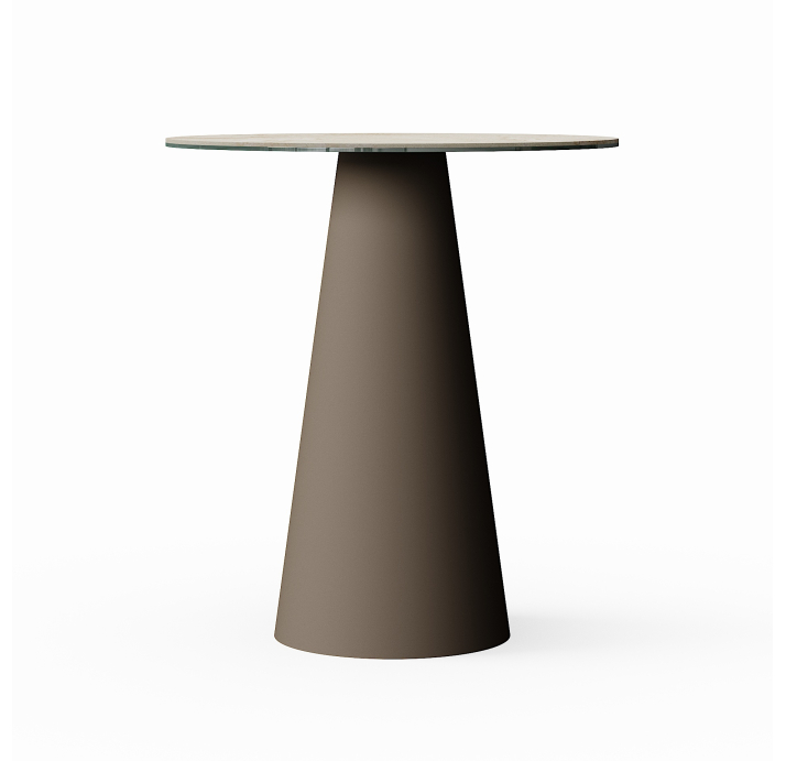 Стол приставной MUSHROOM SIDE TABLE QGTT GOLD TRAVERTINE 50X50X58 СМ. (NRM06718)