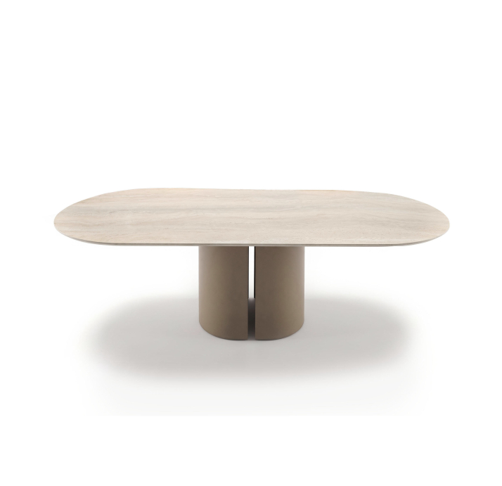 Стол обеденный CRESCEND DINING TABLE QGTT GOLD TRAVERTINE 220X100X75 СМ. (NRM06715)