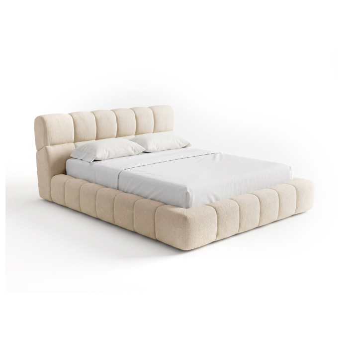 Двуспальная кровать DYNAMIC BEDSTEAD OVER PLAIN 4100-01 KREM 160х200 
