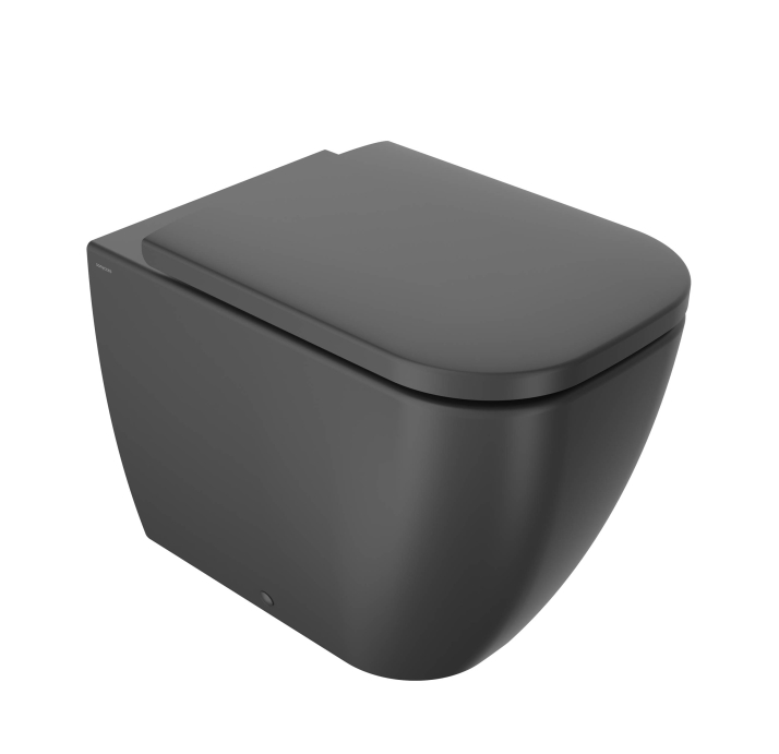 Унитаз безободковый с сидением микролифт QUARC черный 40x54x36