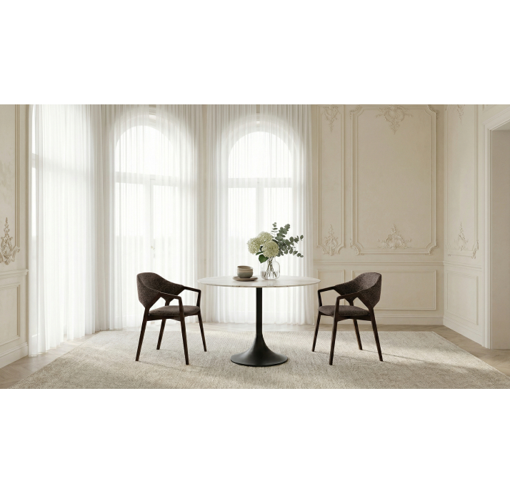 Стол обеденный JETTY DINING TABLE BLACK MICHELANGELO 100X100X74 СМ. (NRM00458)