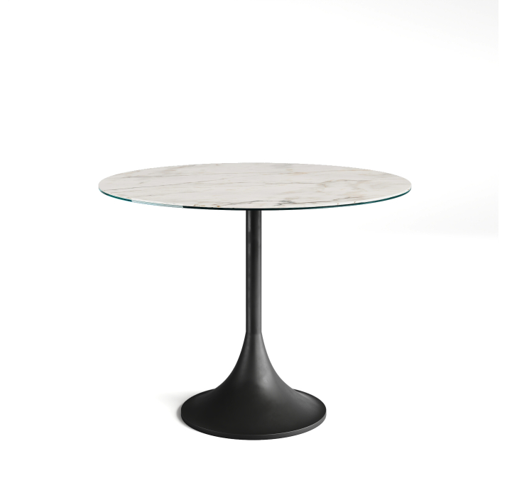 Стол обеденный JETTY DINING TABLE BLACK MICHELANGELO 100X100X74 СМ. (NRM00458)