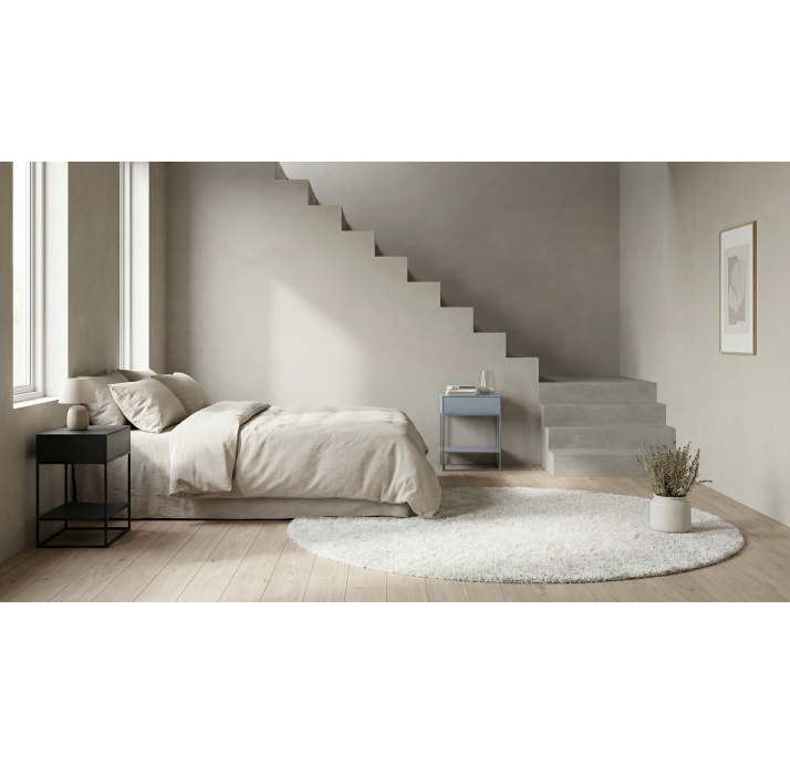 Тумба прикроватная VIENNA NIGHTSTAND BLACK BLKC GLASS BLKC GLASS 42X42X56 СМ. (NRM00403)