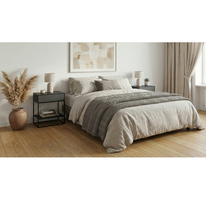 Тумба прикроватная VIENNA NIGHTSTAND BLACK BLKC GLASS BLKC GLASS 42X42X56 СМ. (NRM00403)